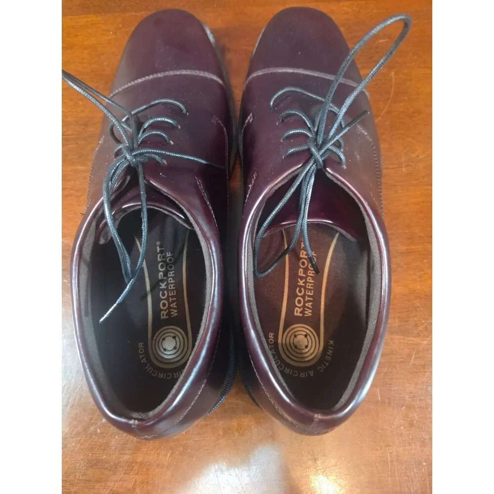 Rockport Waitsfield Men Cap Toe Dress Shoes Sz 11.5 M Leather Cordovan Burgundy